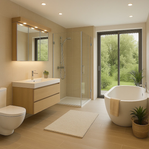 3 Stück - Flache LED Möbel Einbauleuchte Milena 12V - 3W - Mit LED Trafo und Verteiler