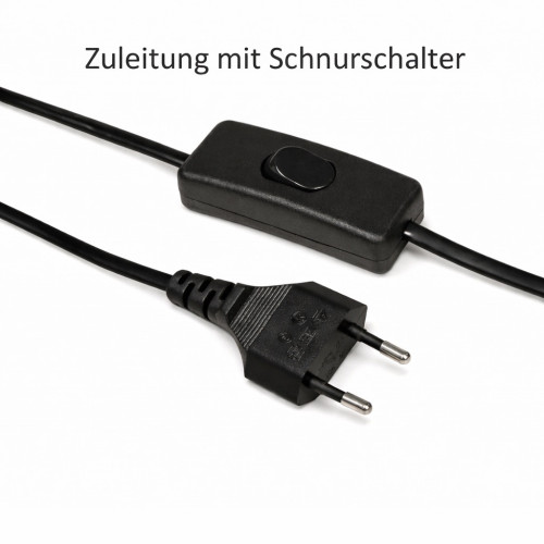 3 Stück Flache LED Möbel Einbaustrahler Mira - 12V - 2,4W - LED Trafo - 230Volt Zuleitung mit Schnurschalter