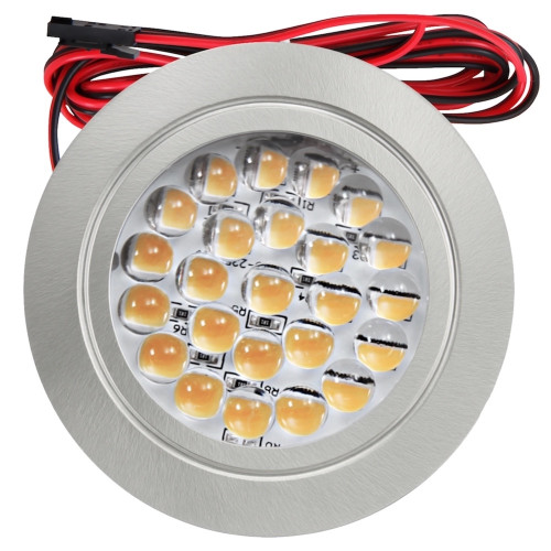 3 Stück Flache LED Möbel Einbaustrahler Mira - 12V - 2,4W - Loch 58 - 60mm