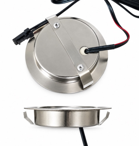 3er Set / Flache LED Einbauspots Lina / 12Volt / 3W / Kabelbaum / Stecker/ Verteilerleiste / LED Trafo / Einbautiefe nur 12mm