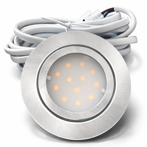 3er Set | Flache LED Möbel Einbauspots New Lina | 12V | 2W | LED Trafo | 72mm