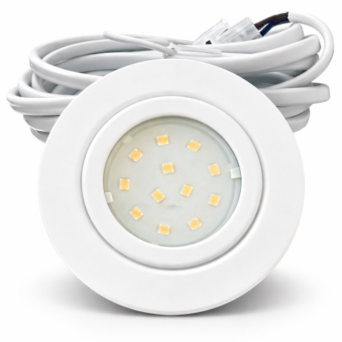 3er Set | Flache LED Möbel Einbauspots New Lina | 12V | 2W | LED Trafo | 72mm