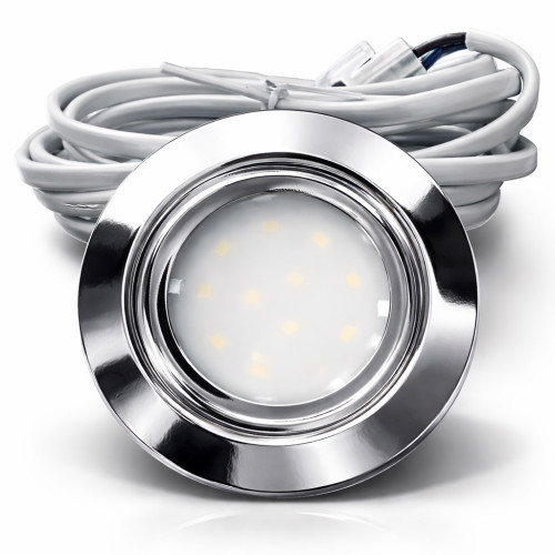 3er Set | Flache LED Möbel Einbauspots New Lina | 12V | 2W | LED Trafo | 72mm