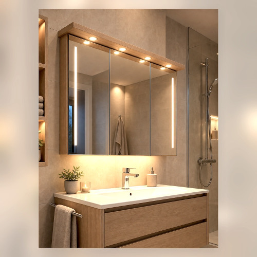 3er Set | Flache LED Möbel Einbauspots New Lina | 12V | 2W | LED Trafo | 72mm
