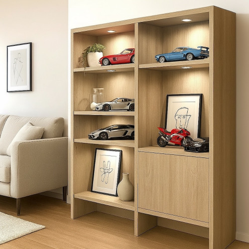 4 Stück Flache LED Möbel Einbaustrahler Milena 12V - 3W - Mit LED Trafo und 230V Zuleitung mit Schnurschalter