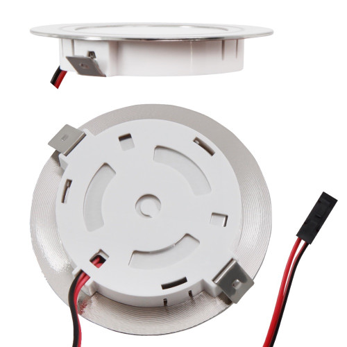 4er Set / Flache LED Einbauspots Mira / 12Volt / 2,4W / Kabelbaum / Stecker/ Verteilerleiste / LED Trafo vormontiert