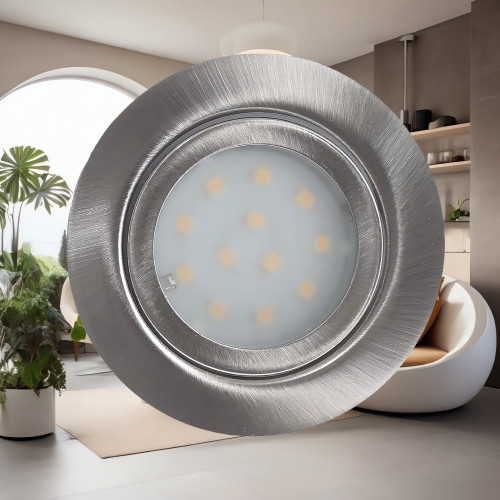 4er Set Flache LED-Möbel-Einbauspots New Lina, IP44, 12V, 2W, inklusive Plug & Play Trafo