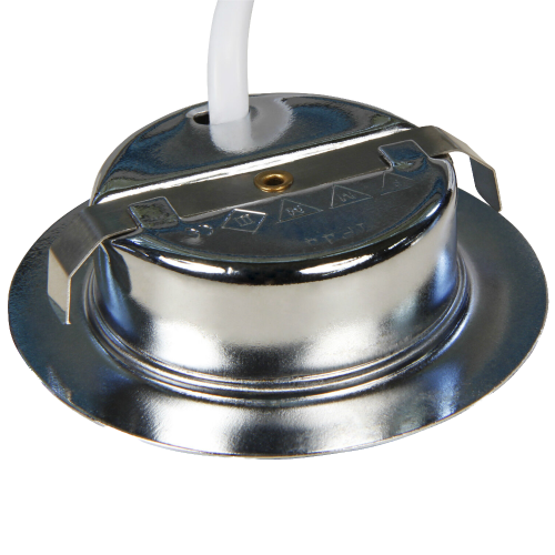 4er Set Flache LED-Möbel-Spots New Lina IP44, 12V, 2,2W, inklusive Plug & Play Trafo. Chrom