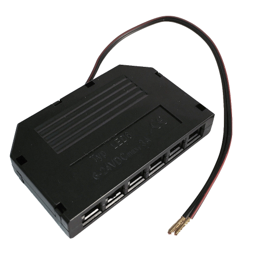 5 Stück Flache LED Möbel-Einbaustrahler Mila 12V - 2,4W - LED Trafo - 230V Zuleitung mit Schnurschalter