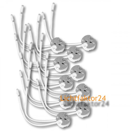 50 x Leuchtmittelfassungen 12Volt. Passend für G4 - G5.3 - G6.35 - GX5.3 - GY5.3 Halogen oder LED