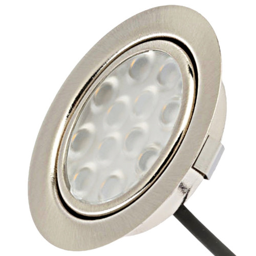 5er Set / Flache LED Einbauspots Lina / 12Volt / 3W / Kabelbaum / Stecker/ Verteilerleiste / LED Trafo / 230V Netzkabel für schaltbare Steckdosen