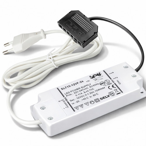 5er Set Flache LED-Möbel-Spots New Lina IP44, 12V, 2,2W, inklusive Plug & Play Trafo. Weiß