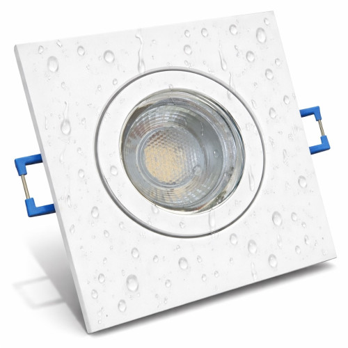 5W LED Bad Einbaustrahler Marin | 12V | IP44 | Eckig | Klares Schutzglas | Ohne Transformator