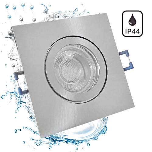5W LED Bad Einbaustrahler Marin 230 Volt / 90 x 90 mm / IP44 / Quadratisch / 400 Lumen