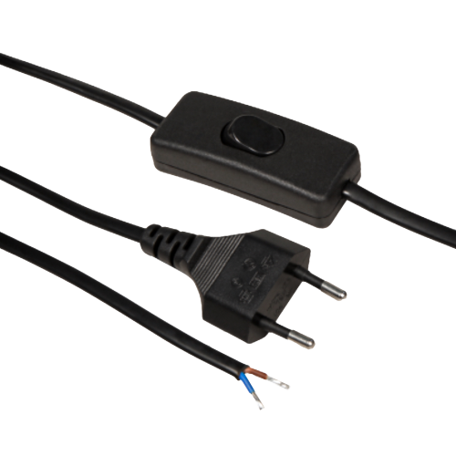 6er Set / Flache LED Einbauspots Lina / 12Volt / 3W / Kabelbaum / Stecker / LED Trafo / 230V Zuleitung mit Schnurschalter