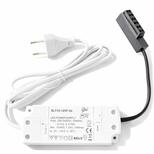 6er Set Flache LED-Möbel-Spots New Lina IP44, 12V, 2,2W, inklusive Plug & Play Trafo. Chrom