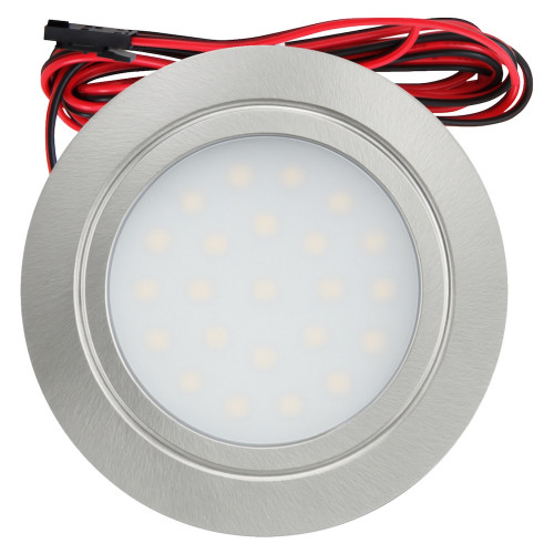 7 Stück Flache LED Möbel-Einbaustrahler Mila 12V - 2,4W - 2 x LED Trafos
