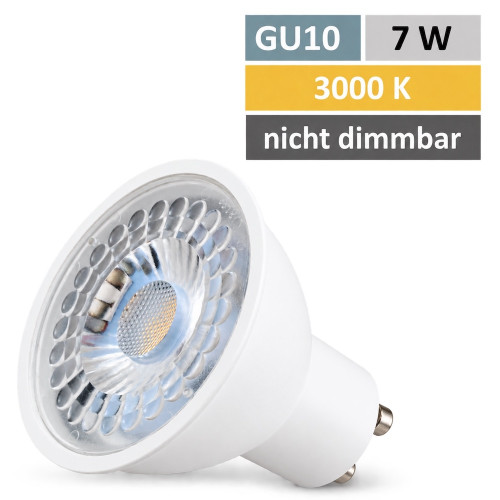 7Watt / MCOB LED Leuchtmittel Gu10 / 550Lumen / WARMWEISS / 3000k