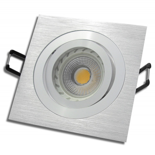 LED Einbaustrahler Sandy 7W GU10 dimmbar Silber schwenkbar 230V Spot