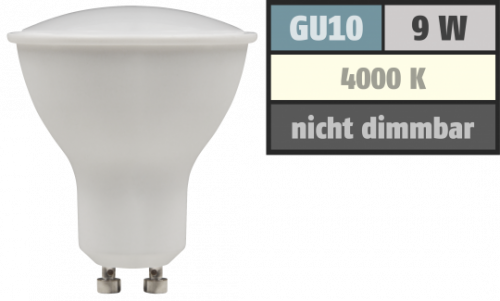 9 Watt LED Einbaustrahler Timo | 900 Lumen | 230Volt | Gu10 Fassung | IP20