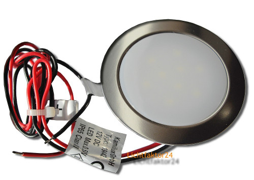 3 x SMD Bodeneinbauspots 12Volt + Rundtrafo. Für Laminat, Parkett, Fliesen usw. Begehbar - IP67. Abwaschbar.