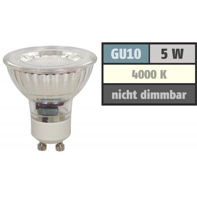 Reflektor MCOB LED Leuchtmittel 230Volt - 5Watt - NEUTRALWEISS - 400 Lumen - Sockel Gu10 - 36° Leuchtwinkel