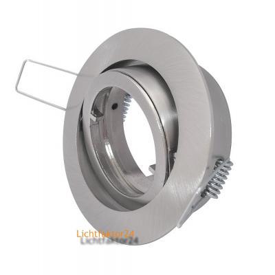 Decken Einbaustrahler Timo 230Volt - Ohne Leuchtmittel mit Gu10 Strom Fassung - Farbe Edelstahl gebürstet