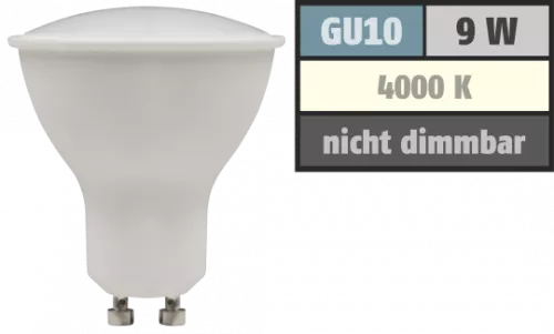 9 Watt LED Einbaustrahler Dario | 900 Lumen | 230Volt | Gu10 Fassung | IP20