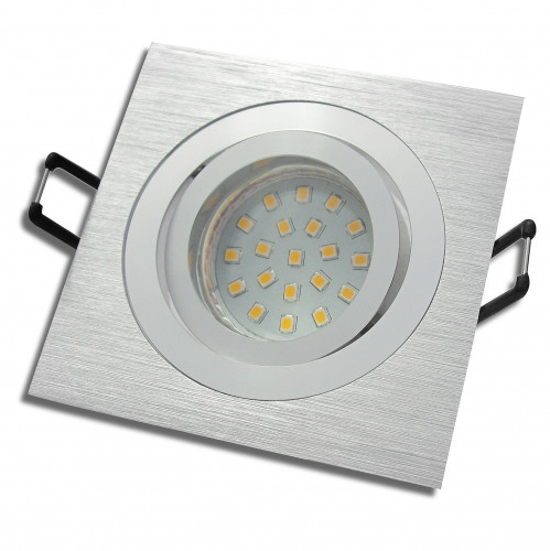 SMD LED Einbaustrahler / 230Volt / 3Watt / Aluminium / Drehbar / Eckig