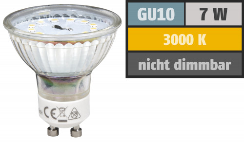SMD LED Einbaustrahler Tom / 230V / 7W=60W / 470 Lumen / Silber oder Weiss