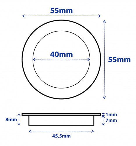 2 x SMD Bodeneinbauspots 12Volt + Rundtrafo. Für Laminat, Parkett, Fliesen usw. Begehbar - IP67. Abwaschbar.