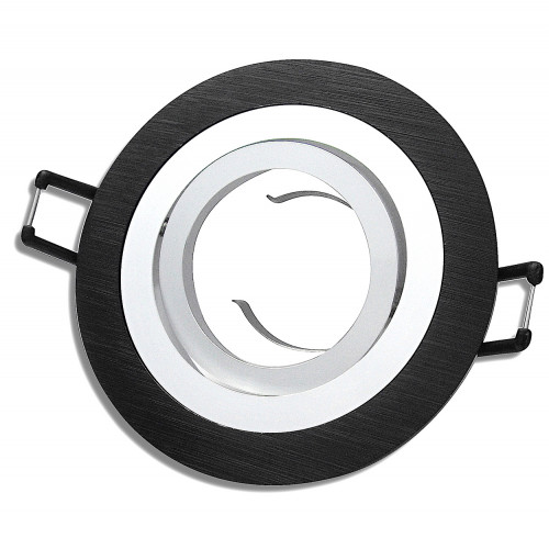 Aluminium Einbaustrahler Sandy / 12V und 230V / Schwarz / OHNE Leuchtmittel