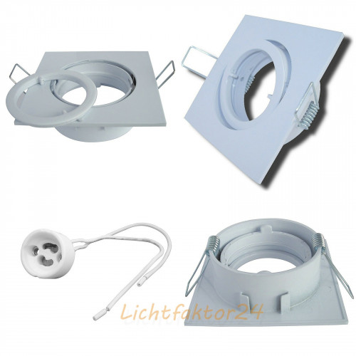 Decken Einbaufassung Dario 12V und 230V, OHNE Leuchtmittel, Schwenkbar
