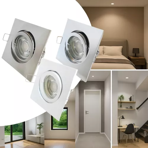 Einbauleuchte Dario / 230V / MCOB LED / 7Watt / DIMMBAR / Aluminium / Gu10 / Schwenkbar