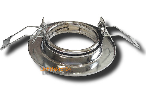 Einbaurahmen GU10 230V Edelstahl – schwenkbar, Ø68–75mm, für LED/Halogen Ø50mm, ohne Leuchtmittel