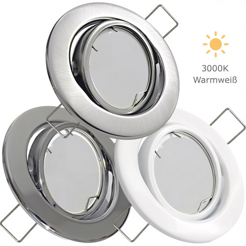 LED Einbaustrahler TOMAS • GU10 6W • 230V • warmweiß • schwenkbar