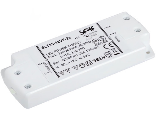 Elektronischer LED Trafo 1 bis 15Watt - für LED Lampen oder Stripes. Spannung stabilisiert 12VDC