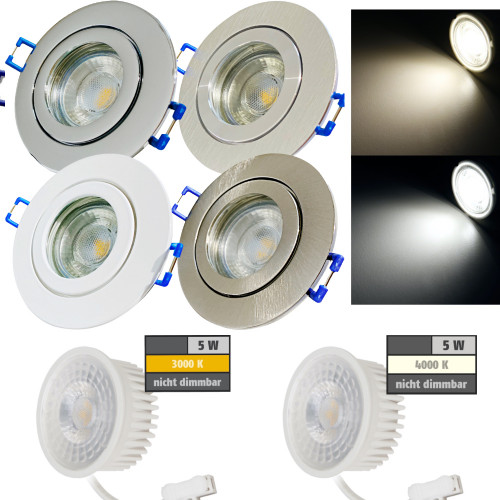 Flache 5W LED Bad Einbauleuchte Marina 230V / IP44 / COB LED Modul