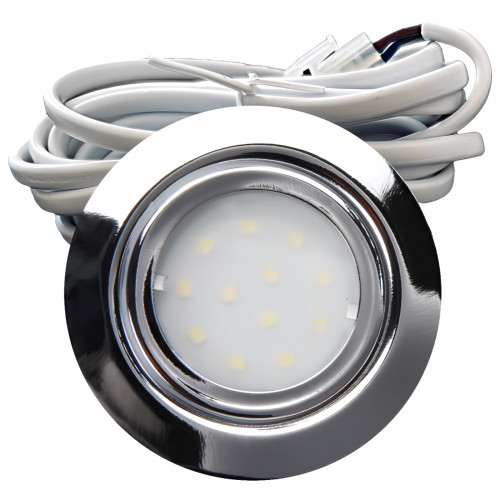 Flache IP44 LED Möbel Einbauspots New Lina 12V - 2W - Chrom - 72mm