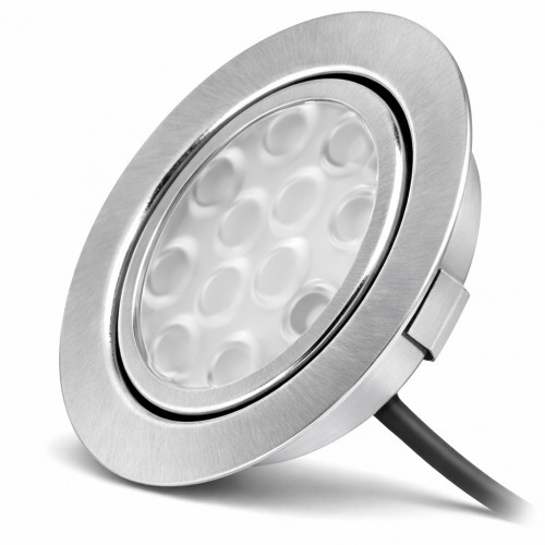 Flache LED Möbel Einbauleuchte Lina 12V - 3W - Stromkabel 1.8m - ohne Transformator