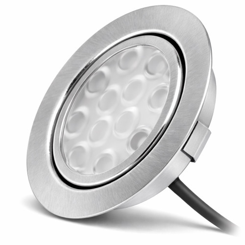 Flache LED Möbel Einbauleuchte Lina 12V - 3W - Stromkabel 1.8m - ohne Transformator