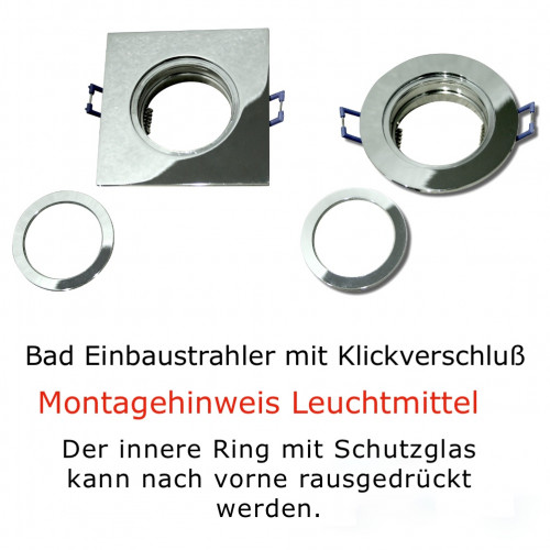 Flacher 5W LED Bad Einbaustrahler Marin 230Volt / IP44 / LED Modul / STEP DIMMBAR