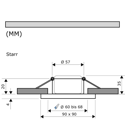 Flacher 5W LED Bad Einbaustrahler Marin 230Volt / IP44 / LED Modul / STEP DIMMBAR