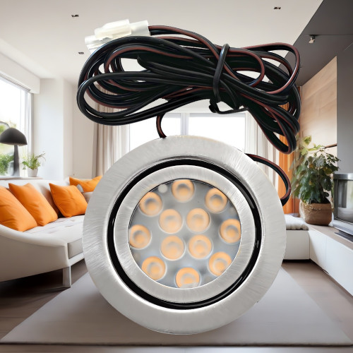 Flacher LED Einbaustrahler Alina 12V - 3W - Bohrloch 64 - 68mm
