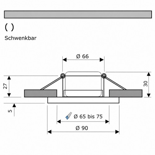 Flacher MCOB LED Einbaustrahler Tomas | 230V | 5Watt | ET=30mm