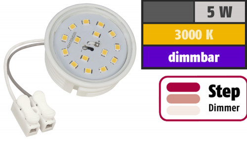 Flacher SMD LED Einbaustrahler Dario | 220Volt | 5Watt | STEP DIMMBAR | ET=32mm