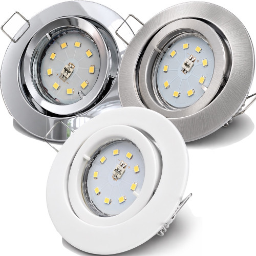Flacher SMD LED Einbaustrahler Timo / 220Volt / 5Watt / 100% DIMMBAR / ET=32mm