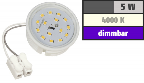 Flacher SMD LED Einbaustrahler Timo / 220Volt / 5Watt / 100% DIMMBAR / ET=32mm