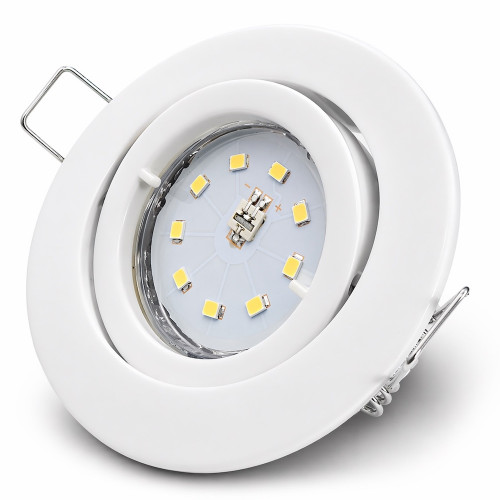 Flacher SMD LED Einbaustrahler Timo / 220Volt / 7Watt LED Lampenmodul / ET=32mm