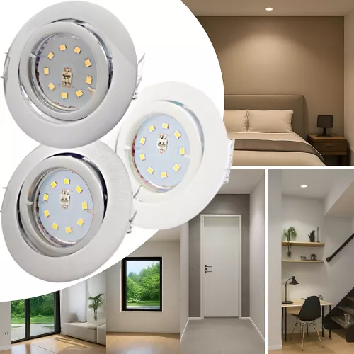 Flacher SMD LED Einbaustrahler Timo | 220Volt | 7Watt | STEP DIMMBAR | ET=32mm